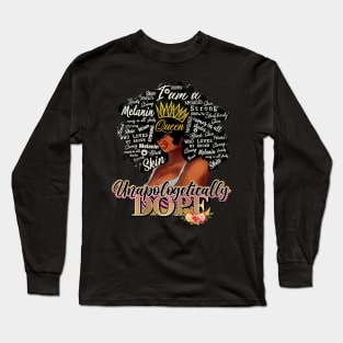 Unapologetically Dope African American Funny Afro Gift Women Long Sleeve T-Shirt